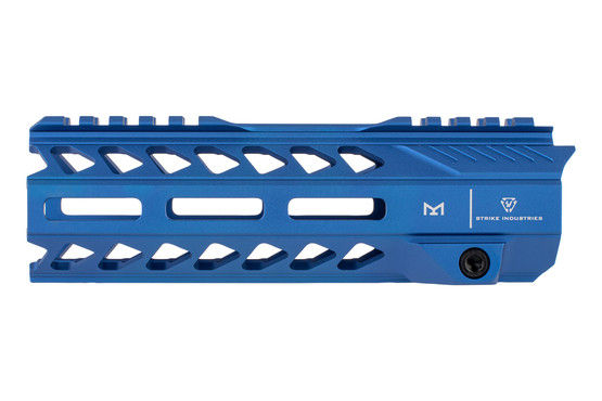 Strike Industries Strike Rail AR-15 7" Handguard in Blue with an ambidextrous QD socket